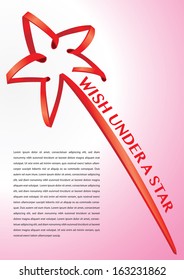 Vector illustration of ribbon forming a star layout.