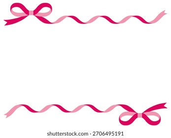 Vector illustration of a ribbon frame. Ribbon, ornament, red