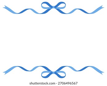 Vector illustration of a ribbon frame. Ribbon, ornament, blue