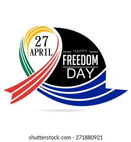 Vector illustration of a ribbon for Happy Freedom Day.