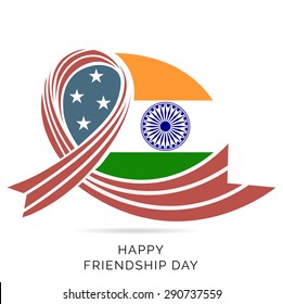 Vector illustration of a ribbon for Happy Friendship Day.