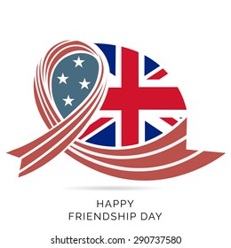Vector illustration of a ribbon for Happy Friendship Day.