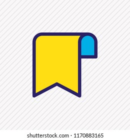 Vector illustration of ribbon icon colored line. Beautiful book element also can be used as bookmark icon element.