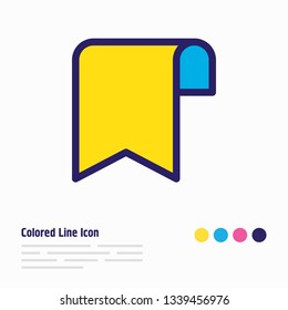 Vector illustration of ribbon icon colored line. Beautiful read element also can be used as bookmark icon element.