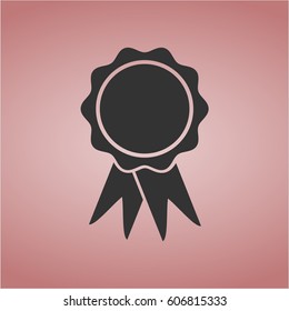 Vector illustration of Ribbon icon in gray 
