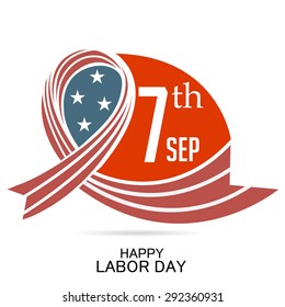 Vector illustration of a ribbon for Labor Day, United States of America.