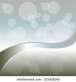 Vector illustration of Ribbon on a silver with sequins background.