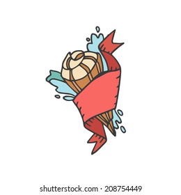 vector illustration of a ribbon style tattoo