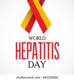 Vector illustration of a Ribbon and stylish text for World Hepatitis Day.