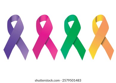 Vector illustration of Ribbon symbol of concern, humanity and disaster. suitable for elements of world cancer day, women's day. and a celebration of care and donation