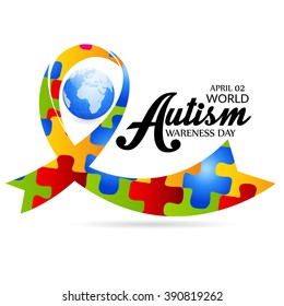 Vector illustration of a ribbon for World Autism Day.