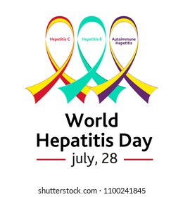 Vector illustration of a Ribbon for World Hepatitis Day.