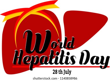 Vector illustration of a Ribbon for World Hepatitis Day