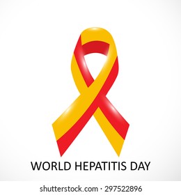 Vector illustration of a Ribbon for World Hepatitis Day. 