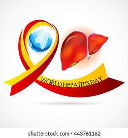 Vector illustration of a Ribbon for World Hepatitis Day.