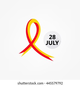 Vector illustration of a Ribbon for World Hepatitis Day.
