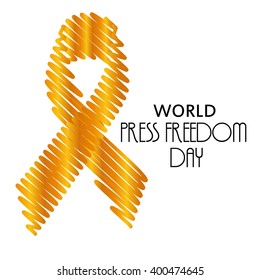 Vector illustration of a ribbon for World Press Freedom Day.
