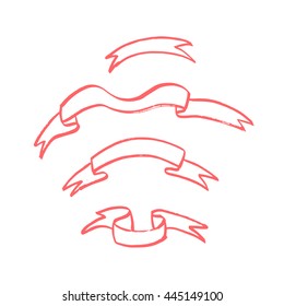 Vector illustration. Ribbons, hand-drawn.