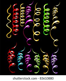 Vector Illustration of Ribbons and Streamers