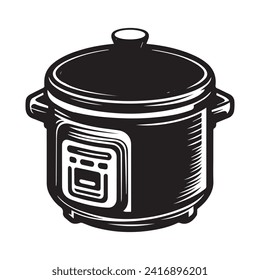 ilustración vectorial de un diseño de olla de arroz
