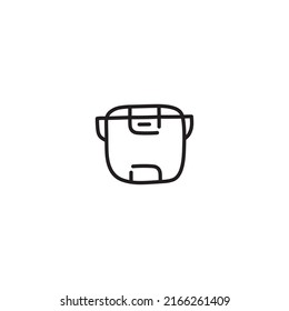 Ilustración vectorial de la olla de arroz, diseño de iconos en forma de contorno.