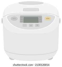 Vector illustration of rice cooker isolated on background.