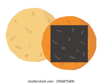 Vector illustration of rice cracker. Japanese sweets.