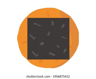 Ilustración vectorial del cracker de arroz. Dulces japoneses.