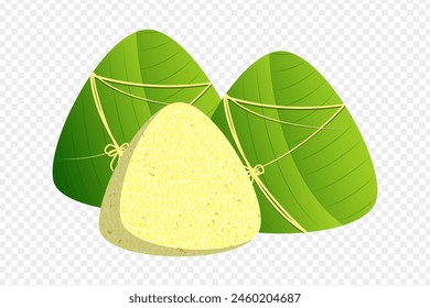 Vector illustration of rice dumplings on transparent background