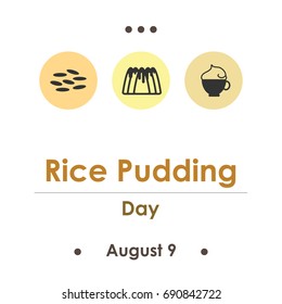 vector illustration for rice pudding day in August