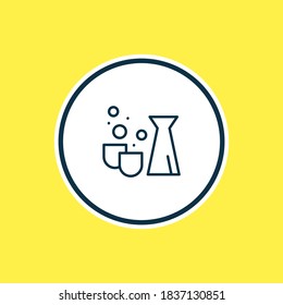 Vector illustration of rice wine sake icon line. Beautiful alcohol element also can be used as ceramic icon element.