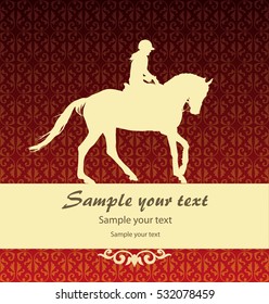 vector illustration, rider controls running horse.