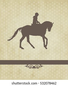 vector illustration, rider controls running horse.