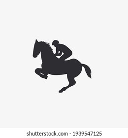 Vector illustration of rider on horse