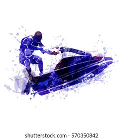 Vector illustration of a rider on a water scooter