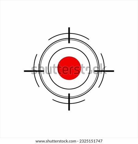 Vector illustration. Rifle sight icon on gun. Types of logos and icons,