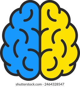 vector illustration of right brain and left brain