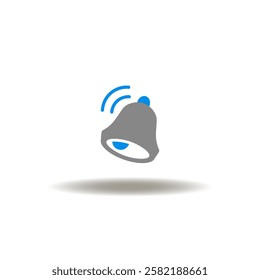 Vector illustration of ring bell. Symbol of reminder.