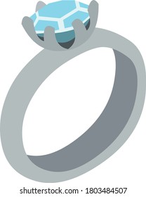 Vector illustration of a ring with a diamond