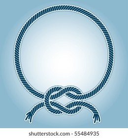 Vector Illustration Of A Ring Frame With With A Sea Knots.