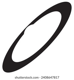 Vector illustration of ring icon design of planets. line drawing style. black and white color.