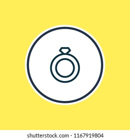 Vector illustration of ring icon line. Beautiful entertainment element also can be used as engagement icon element.