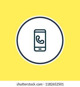 Vector illustration of ring icon line. Beautiful phone element also can be used as calling icon element.