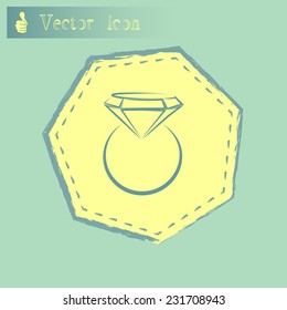 Vector illustration Ring with a jewel 