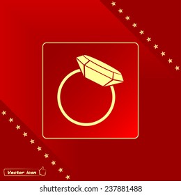 Vector illustration Ring with a jewel 