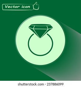 Vector illustration Ring with a jewel 