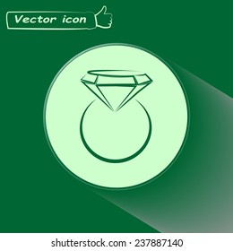 Vector illustration Ring with a jewel 