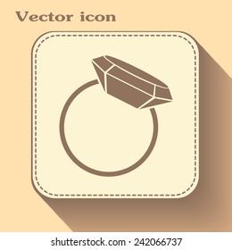 Vector illustration Ring with a jewel 
