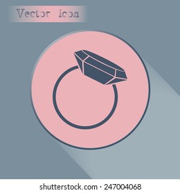 Vector illustration Ring with a jewel 