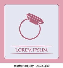 Vector illustration Ring with a jewel 